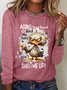 T-shirts Femmes Décontracté Imprimé d'Animal Printemps / Automne Aucune élasticité Meilleure vente Manches Longues Col Rond Régulier Régulier