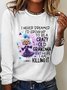 T-shirts Femmes Décontracté Printemps / Automne Lettres de texte Meilleure vente Manches Longues Col Rond Régulier Droit Régulier