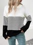 Pulls Femmes Rayé Décontracté Hiver Naturel Poids lourd Quotidien Manches Longues Col Rond Régulier