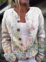 Cardigans Femmes Décontracté Floral Printemps / Automne Polyester Quotidien Ample Régulier Droit Régulier