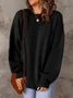 Pulls Décontracté Plain Printemps / Automne Micro-élasticité Quotidien Manches Longues Col Rond Droit Régulier pour Femmes