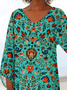 Chemisiers1 Rétro Ethnique Printemps / Automne Polyester Quotidien Ample Manches Longues Droit ré pour Femmes