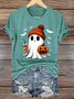 T-shirts Femmes Simple Été Lettres de texte Polyester Aucune élasticité Quotidien Mancheron Col Rond Régulier