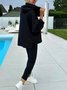 Deux Pièces Ensembles Décontracté Plain Printemps / Automne Micro-élasticité Quotidien Ample Jersey Top Avec Pantalons Droit pour Femmes