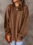 Pulls Décontracté Plain Printemps / Automne Micro-élasticité Quotidien Manches Longues Col Rond Droit Régulier pour Femmes