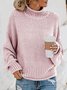 Pulls Femmes Décontracté Plain Printemps / Automne Naturel Col Roulé Fil/fil de laine Régulier Droit Régulier