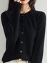 Cardigans Femmes Décontracté Plain Printemps / Automne Quotidien Manches Longues Col Rond Régulier Droit Régulier
