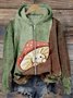 Micro-élasticité Sweat-shirt à Capuche Manches Longues Régulier Ethnique Blouson Zip pour Femmes