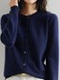 Cardigans Femmes Décontracté Plain Printemps / Automne Quotidien Manches Longues Col Rond Régulier Droit Régulier