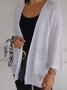 Cardigans Femmes Décontracté Plain Printemps / Automne Col V Quotidien Ample Manches trois quarts Régulier Régulier