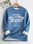 Sweat-shirts Femmes Décontracté Hiver Jésus Copie Quotidien Ample Jour de Thanksgiving Manches Longues en Mélangé de Coton en Toison