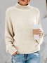 Pulls Femmes Décontracté Plain Printemps / Automne Naturel Col Roulé Fil/fil de laine Régulier Droit Régulier