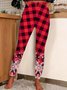 Pantalons De Yoga Décontracté Toutes Les Saisons Plaid Naturel Aucune élasticité Quotidien Serré Jersey Long pour Femmes