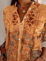 Chemises Femmes Boho Ethnique Printemps / Automne Quotidien Manches Longues Régulier Col de Chemise ré T.-N.-L.