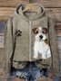 Micro-élasticité Sweat-shirt à Capuche Manches Longues Régulier Ethnique Blouson Zip pour Femmes