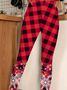 Pantalons De Yoga Décontracté Toutes Les Saisons Plaid Naturel Aucune élasticité Quotidien Serré Jersey Long pour Femmes