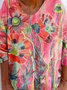 T-shirts Femmes Décontracté Floral Printemps / Automne Micro-élasticité Quotidien Ample Jersey Manches Longues Droit