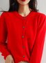Cardigans Femmes Décontracté Plain Printemps / Automne Quotidien Manches Longues Col Rond Régulier Droit Régulier