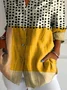 Chemises Géométrique Décontracté Printemps / Automne Polyester Quotidien Manches Longues Mi-long Régulier Col de Chemise pour Femmes