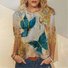 T-shirts Décontracté Printemps / Automne Papillon Jersey Manches Longues Col Rond Régulier Droit Régulier pour Femmes