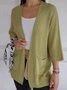 Cardigans Femmes Décontracté Plain Printemps / Automne Col V Quotidien Ample Manches trois quarts Régulier Régulier