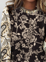 T-shirts Femmes Décontracté anacardier Fleurs Printemps / Automne Ample Jersey Régulier Droit Régulier ré