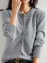 Cardigans Femmes Décontracté Plain Printemps / Automne Quotidien Manches Longues Col Rond Régulier Droit Régulier