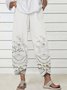 Pantalons Femmes Décontracté Floral Printemps / Automne Polyester Aucune élasticité Ample Taille Élastique Pantalon droit Poche Couture