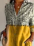 Chemises Géométrique Décontracté Printemps / Automne Polyester Quotidien Manches Longues Mi-long Régulier Col de Chemise pour Femmes