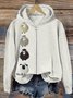 Micro-élasticité Sweat-shirt à Capuche Manches Longues Régulier Ethnique Blouson Zip pour Femmes