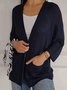 Cardigans Femmes Décontracté Plain Printemps / Automne Col V Quotidien Ample Manches trois quarts Régulier Régulier