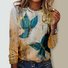 T-shirts Décontracté Printemps / Automne Papillon Jersey Manches Longues Col Rond Régulier Droit Régulier pour Femmes