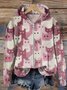 Micro-élasticité Sweat-shirt à Capuche Manches Longues Régulier Ethnique Blouson Zip pour Femmes