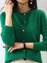 Cardigans Femmes Décontracté Plain Printemps / Automne Quotidien Manches Longues Col Rond Régulier Droit Régulier