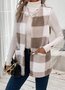 Micro-élasticité Col Châle Sans Manches en Toison Plaid Gilet pour Femmes