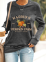 Sweat-shirts Décontracté Printemps / Automne Motif de citrouille Quotidien Manches Longues Col Rond en Mélangé de Coton Régulier Droit pour Femmes