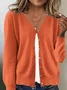 Cardigans Décontracté Plain Printemps / Automne Quotidien Ample Régulier Droit Boucle Régulier pour Femmes