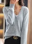 Cardigans Décontracté Plain Printemps / Automne Quotidien Ample Régulier Droit Boucle Régulier pour Femmes
