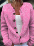 Cardigans Décontracté impression en 3D Hiver Tricoté Micro-élasticité Quotidien Coupe Régulière Col Rond Régulier pour Femmes