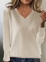 Pulls Femmes Décontracté Plain Printemps / Automne Quotidien Ample Manches Longues Fil/fil de laine Droit Élasticité moyenne