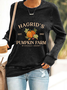 Sweat-shirts Décontracté Printemps / Automne Motif de citrouille Quotidien Manches Longues Col Rond en Mélangé de Coton Régulier Droit pour Femmes
