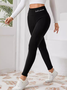 Pantalons De Yoga Femmes Décontracté Plain Hiver Polyester Naturel à Haute Élasticité Faire la navette Pantalon coupe slim Long
