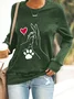 Sweat-shirts Décontracté Imprimé d'Animal Printemps / Automne Micro-élasticité Quotidien Manches Longues en Mélangé de Coton Régulier Droit pour Femmes
