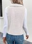 Micro-élasticité Col Châle Sans Manches en Toison Plain Gilet pour Femmes