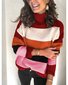 Pulls Rayé Décontracté Printemps / Automne Micro-élasticité Quotidien Ample Manches Longues Col Rond Régulier pour Femmes