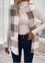 Micro-élasticité Col Châle Sans Manches en Toison Plaid Gilet pour Femmes