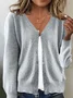 Cardigans Décontracté Plain Printemps / Automne Quotidien Ample Régulier Droit Boucle Régulier pour Femmes