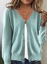 Cardigans Décontracté Plain Printemps / Automne Quotidien Ample Régulier Droit Boucle Régulier pour Femmes