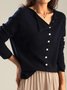 Cardigans Femmes Décontracté Plain Printemps / Automne Quotidien Ample Col Rond Droit Boucle Régulier