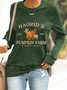 Sweat-shirts Décontracté Printemps / Automne Motif de citrouille Quotidien Manches Longues Col Rond en Mélangé de Coton Régulier Droit pour Femmes